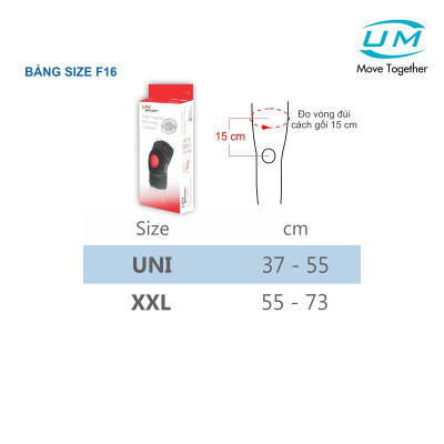 Bó gối đai dán có nẹp neoprene -compact United Medicare F16