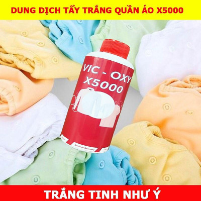 Chai Nước Thuốc Tẩy X5000, Nước Tẩy Trắng, Tẩy Mốc, Vết Ố Quần Áo, Chăn Ga Nước Tẩy Trắng Cao Cấp X5000 Đánh Bay Mọi Vết Bẩn Không Làm Phai Màu Vải Khử Khuẩn