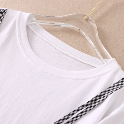 Áo thun nữ cổ tròn thiết kế giả yếm thắt nơ thời trang, chất thun mềm co giãn Haint Boutique A10