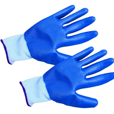 Combo 6 đôi găng tay lao động phủ sơn xanh, chống trơn, tăng độ bám dính, thoải mái khi làm việc