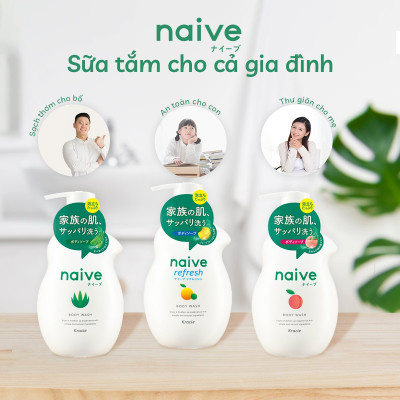 Sữa Tắm Chiết Xuất Từ Lô Hội Kracie Naive Body Wash (Aloe) - Chai 530ml