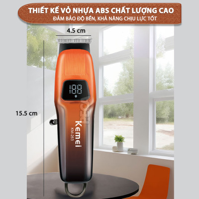 Tông đơ chấn viền Kemei KM-263 công suất mạnh 5W màn hình LCD tiện lợi có thể cạo đầu, khắc tóc tattoo, tạo kiểu- Chính hãng