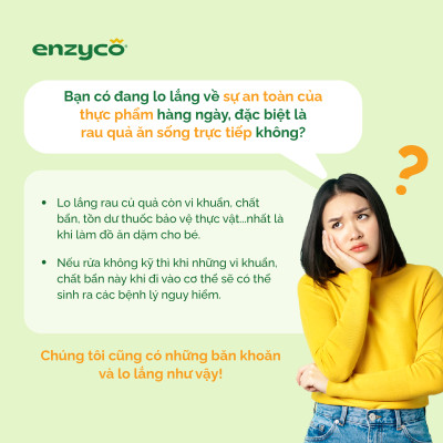 Combo Nước Lau Sàn 2L Và Nước Ngâm Rau Củ 1L ENZYCO