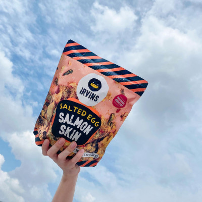 Da cá hồi trứng muối Salted Egg Salmon Skin 80g IRVINS