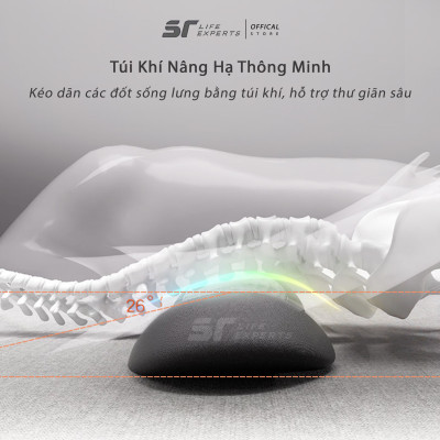 Gối Kê Lưng Massage Túi Khí Kéo Dãn,Tích Hợp Chườm Nóng Công Thái Học, Giảm Đau Cột Sống - Sairui