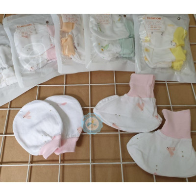 BAO TAY BAO CHÂN HỌA TIẾT CÚN CON ( VIỀN BO/ VIỀN THUN) CHO BÉ