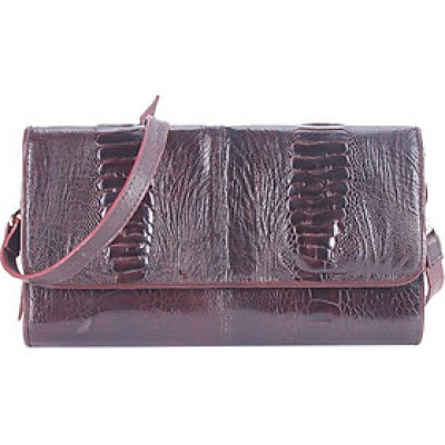 Túi Đeo Da Đà Điểu VIP Huy Hoàng HT6411 (19 x 10.5 cm) - Nâu Đất