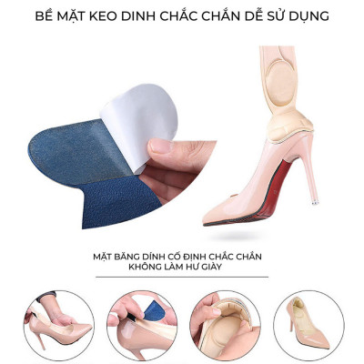 Miếng Lót Giảm Size Cho Giày Bị Rộng Cao Cấp MÀU ĐEN 2 Miếng Lót Giày Cao Gót Mũi Tròn Giúp Giảm Size Vải Thoáng Khí Và Êm Chân 2 Cặp