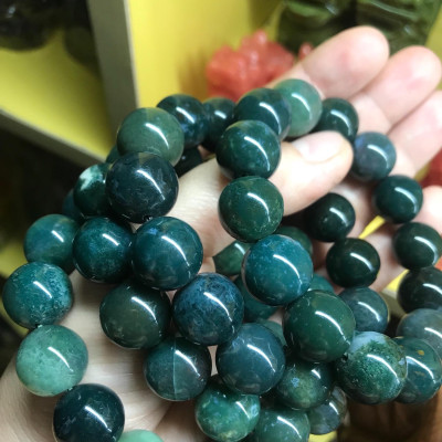 VÒNG TAY PHONG THUỶ ĐÁ CASIDON SIZE 14ly MÀU XANH ĐẬM NHẠT NAM Mệnh THUỶ MỘC HOẢ ĐÁ TỰ NHIÊN 