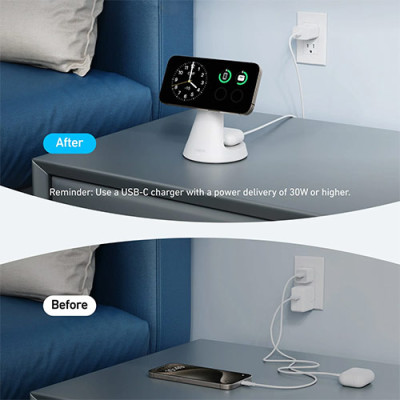 Đế sạc Anker MagGo Wireless 2 in 1 USB-C 15W Charge.Stand A25M7 - Hàng chính hãng