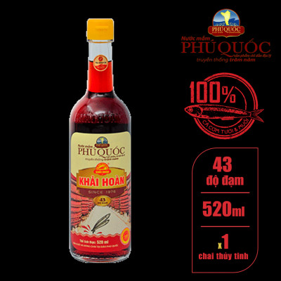 Hộp 2 Chai Nước mắm Khải Hoàn Phú Quốc 43 độ đạm 