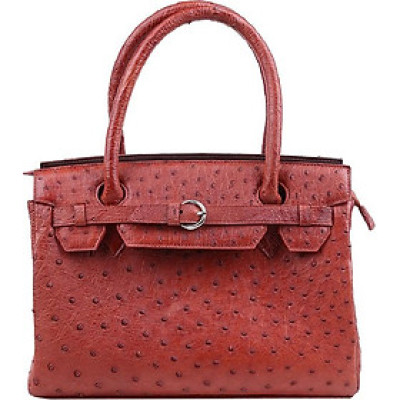 Túi Xách Da Đà Điểu Huy Hoàng HT6402 (32 x 25 cm) - Nâu Đỏ