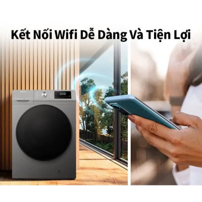Máy Giặt Hisense Inverter Cửa Ngang WFQA1043BT 10.5kg Diệt Khuẩn 99%, Tiết Kiệm Điện, Bảo Hành 3 Năm - Hàng Chính Hãng