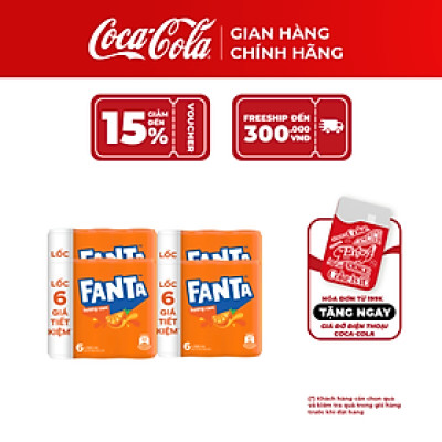 Lốc 24 Lon Nước Giải Khát Có Gas Fanta Hương Cam 320ml/Lon Coca-Cola Official Store_TK