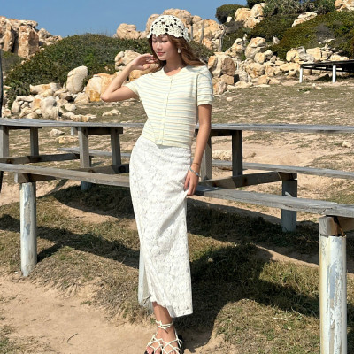 Chân váy dài phối ren sang chảnh tôn dáng dễ phối đồ Muse Miều Est.2013