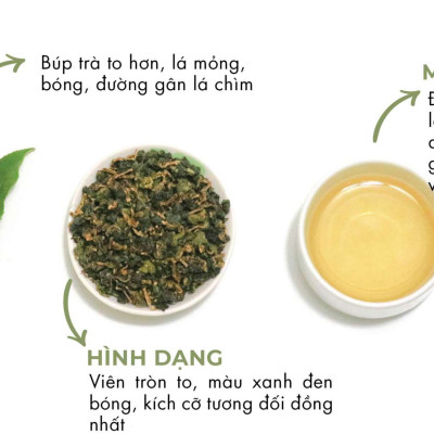 Trà Ô Long thượng hạng 200 gram - Trà Olong hương sữa đặc biệt cao cấp Tân Cương Xanh, trà olong vụ xuân ngon, nước xanh hậu ngọt sâu
