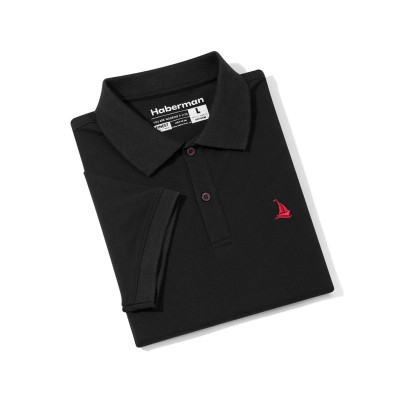 ÁO POLO THÊU LOGO CÁNH THUYỀN ĐEN