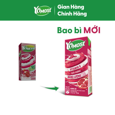Thùng 48 Hộp Sữa Chua Lên Men Tự Nhiên Yomost Trái Lựu (170ml/Hộp)