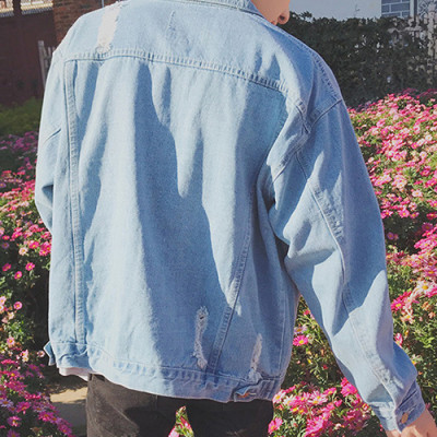 Áo khoác jean nam rách thời trang 2019