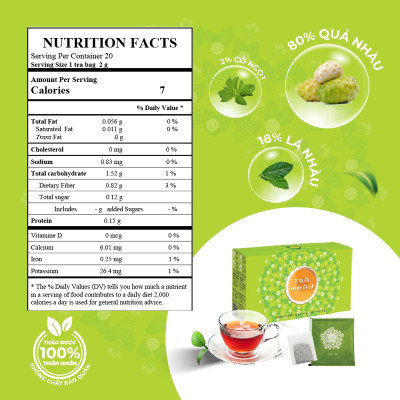 Trà Nhàu Túi Lọc SunBeleaf - TP026S - Trà Nhàu Giảm Đau Nhức Xương Khớp - Hàng Chính Hãng 100%