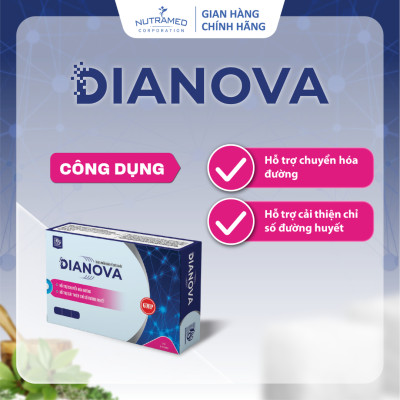 Viên uống Dianova hỗ trợ kiểm soát, cân bằng và ngừa biến chứng đường huyết (30 viên) - Nutramed