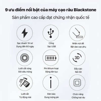 Máy cạo râu Enchen Blackstone 3 - Chống nước IPX7, pin sạc, Lưỡi dao nổi 3D - Hàng chính hãng