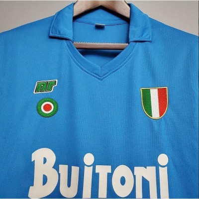 Áo Bóng Đá Retro Napoli 1987/1988- Sân Nhà bản cao cấp vải Cotton Polyester