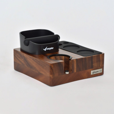 Feepie bàn đế nén cà phê tích hợp đập bã nổi đa năng gỗ óc chó Nam Mỹ