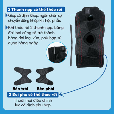 Đai cố định đầu gối loại cứng Phiten knee supporters hard type AP164003/AP164004/AP164005