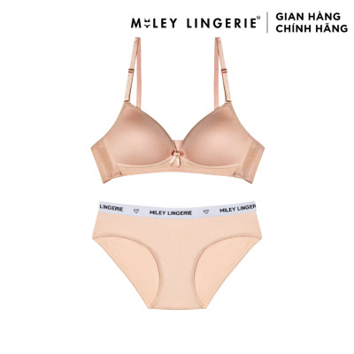 Bộ Đồ Lót Cotton Không Gọng Mút Mỏng Lưng Logo Being Me Miley Lingerie