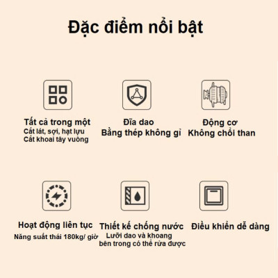 Máy thái rau củ quả đa năng, thái lát, thái sợi, thái hạt lựu. Thương hiệu Mỹ cao cấp Septree GJ807K. Hàng chính hãng