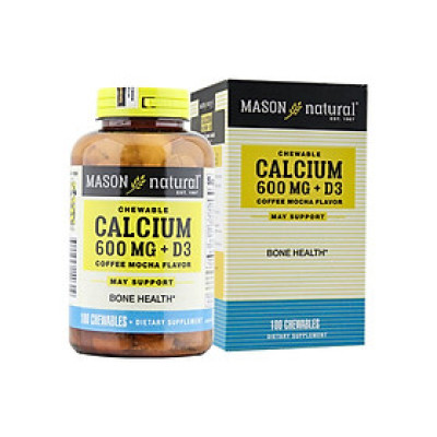 Viên Uống Bổ Sung Canxi và Vitamin D3 Hỗ Trợ Xương Chắc Khỏe, Tăng Chiều Cao Mason Nature Calcium 600MG + D3 Hộp 100v
