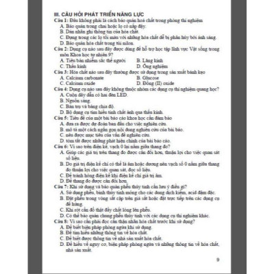 Hướng dẫn trả lười câu hỏi & bài tập khoa học tự nhiên 9 (dùng lèm sgk chân trời sáng tạo) (HA-MK)