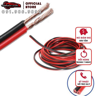 Dây Điện Đôi Lõi Đồng Nguyên Chất Vỏ Đỏ Đen Dùng Cho Loa, Đèn Led, Điện Độ Chế 26AWG/24AWG/22AWG