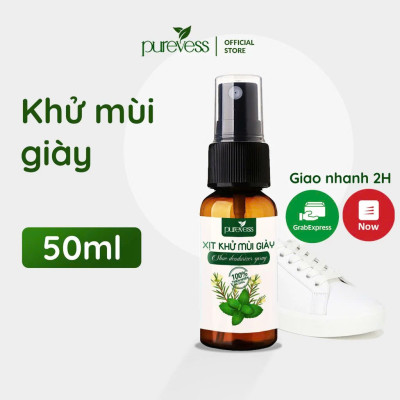 Xịt khử mùi giày Purevess tinh chất bạc hà the mát
