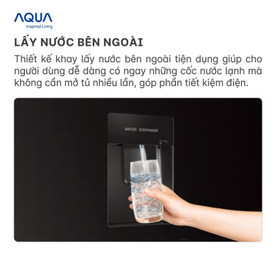 [Freeship toàn quốc - Bảo hành chính hãng 2 năm] Tủ lạnh ngăn đông dưới Aqua 320 Lít AQR-B379MA(WGB) - Hàng chính hãng
