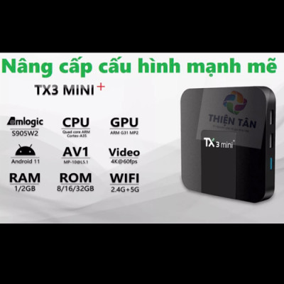 Box TV TX3 mini+ (2024) - Ram 4G/32G Android TV 11.0 - Chip Amlogic S905W2 - Bluetooth 5.0 - Xem Truyền Hình Đá Banh Miễn Phí - Hàng Nhập Khẩu