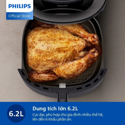 Nồi Chiên Không Dầu Philips NA332/00 6.2L, Công nghệ chiên RapidAir Plus chiên giòn - Bảo Hành 2 năm| Hàng Chính HÃng