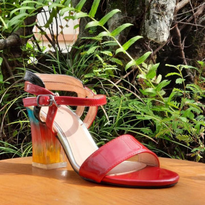 Sandal cao gót đế 7 màu cao cấp hot trend  quai da mềm mại 20248