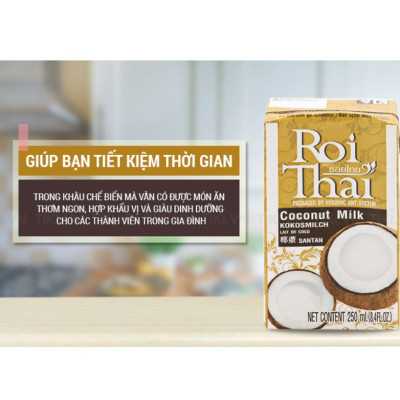 COMBO 2 Hộp Nước Cốt Dừa Roi Thai 250ml | Roi Thai Coconut Milk 250ml