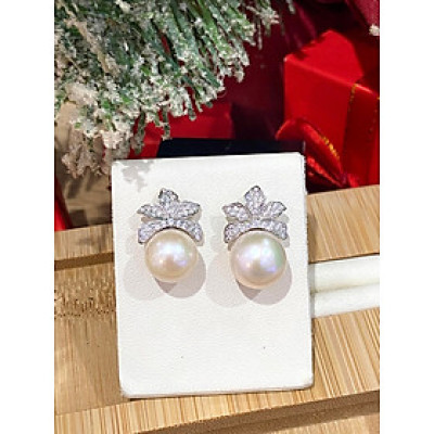 Bông Tai Ngọc Trai Edison Ánh Hồng (BNT0137) - MOON Jewelry