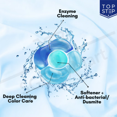 Viên giặt xả Top Step hương Nắng mai tươi mát gói 33 viên (462g)