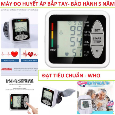 Máy đo huyết áp nhịp tim cổ tay điện tử gia đình đạt Tiêu chuẩn WHO siêu chính xác