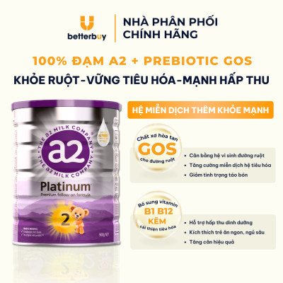 Sữa a2 Milk a2 Platinum Số 2 Lon 900g