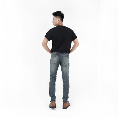 Quần Jeans Nam Cao Cấp HUNTER X-RAYS Form Slimfit Thun Xanh Phủ Dơ Bụi Thời Trang D26