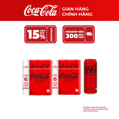 Thùng 24 Lon Nước Giải Khát Không Đường Coca-Cola Zero 320ml/lon_TK
