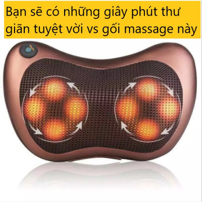 Gối Massage Cổ Vai Gáy, Gối Massage 8 Bi Đa Chức Năng, Giảm Đau Nhức Mỏi Vai Gáy, Công Nghệ Nhật Bản Cao Cấp - Hàng Nhập Khẩu