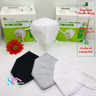 Khẩu trang n95 SHB Pro mask chính hãng, Kn95 cao cấp 5 lớp kháng khuẩn chuẩn FFP2 (hộp 20 cái)