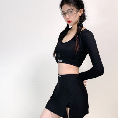 Bộ đồ bơi bikini nữ 2 mảnh kín đáo quần short áo tay dài đi tắm biển, tập yoga, tập gym - B.31