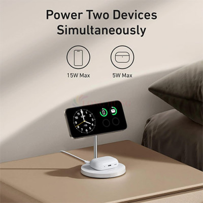 Đế sạc Anker MagGo Wireless 2 in 1 USB-C 15W A2544 - Hàng chính hãng